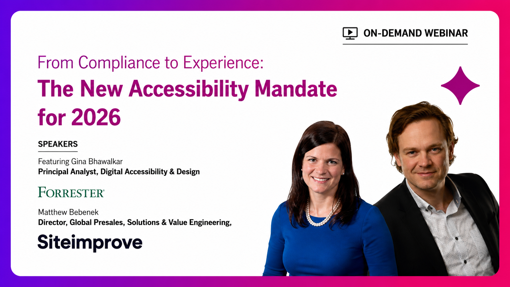 Webinar graphic about accessibility compliance and user experience